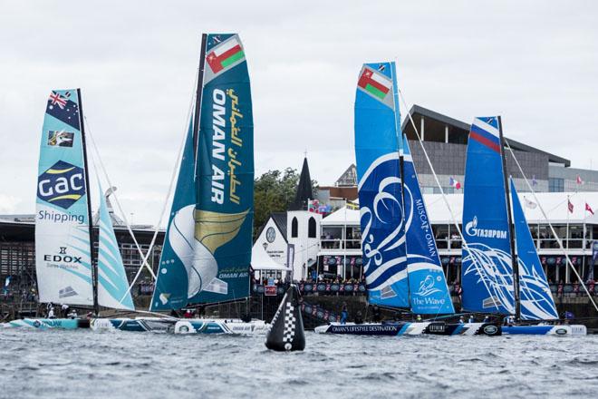 Fleet on day 1 © Lloyd Images/Extreme Sailing Series